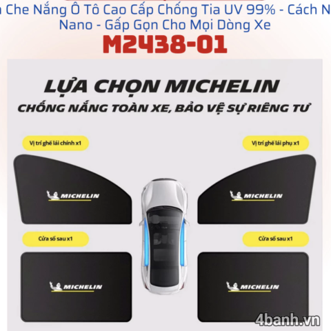 Bộ che nắng xe ô tô michelin m2438-01set 4 cái - 1