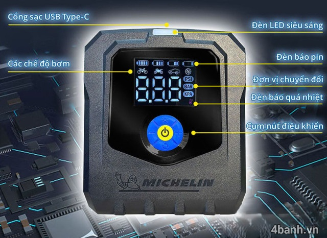Máy bơm lốp michelin m2567 không dây chính hãng - 2