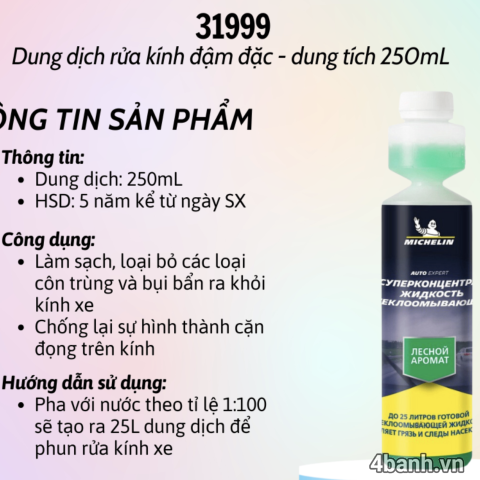 Chai rửa kính chắn gió xe Ô tô siêu đậm đặc Michelin-W31999